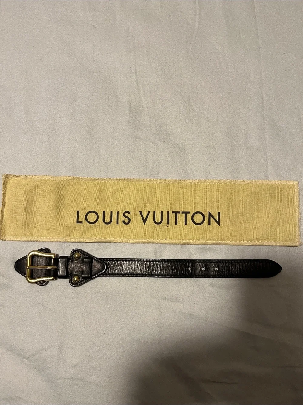 Louis Vuitton Black Leather Bracelet